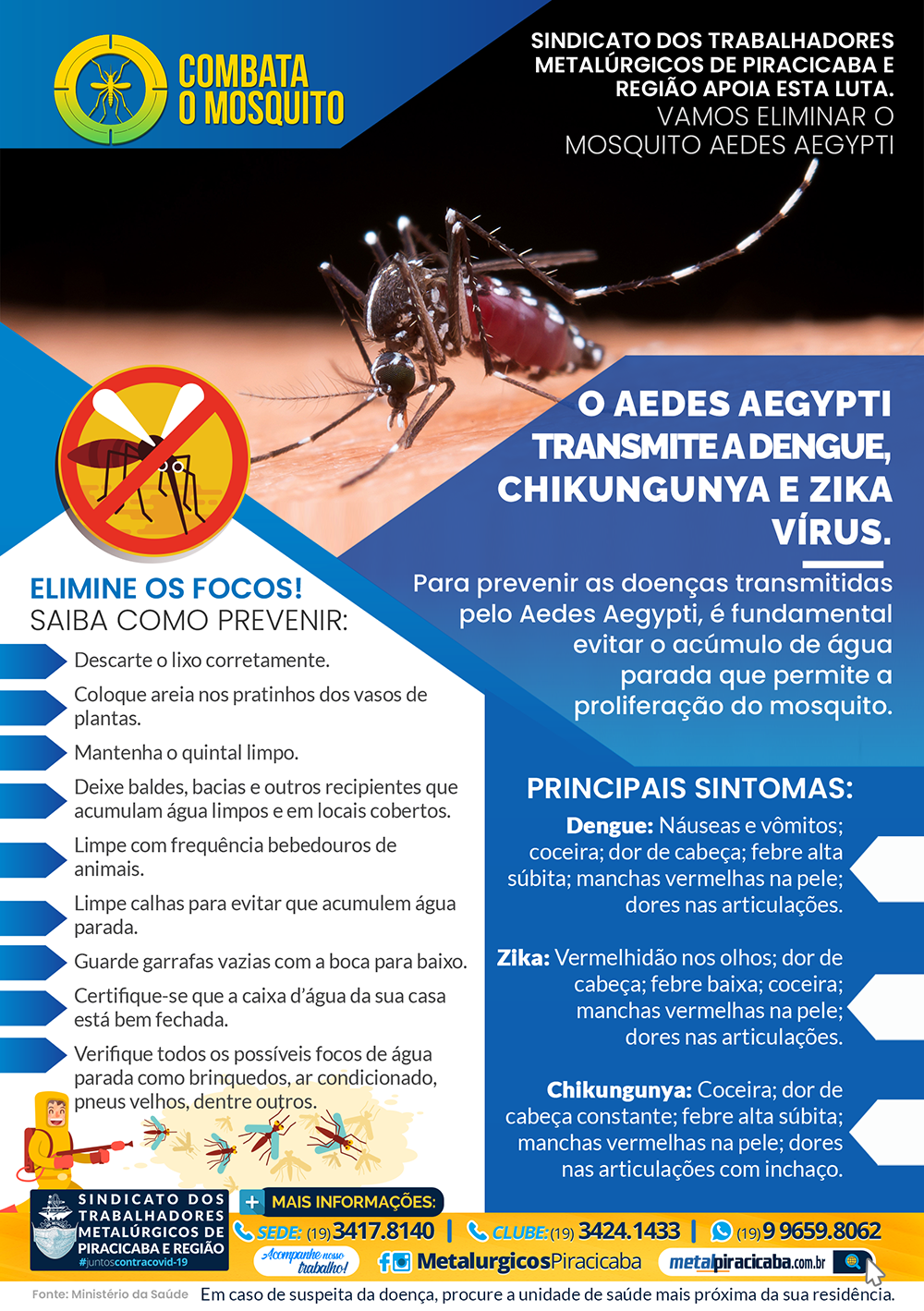 Combate Contra A Dengue Sindicato Dos Metal Rgicos De Piracicaba E Regi O